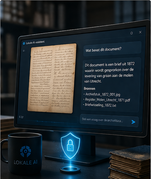 Local AI agent for secure access to archive data
